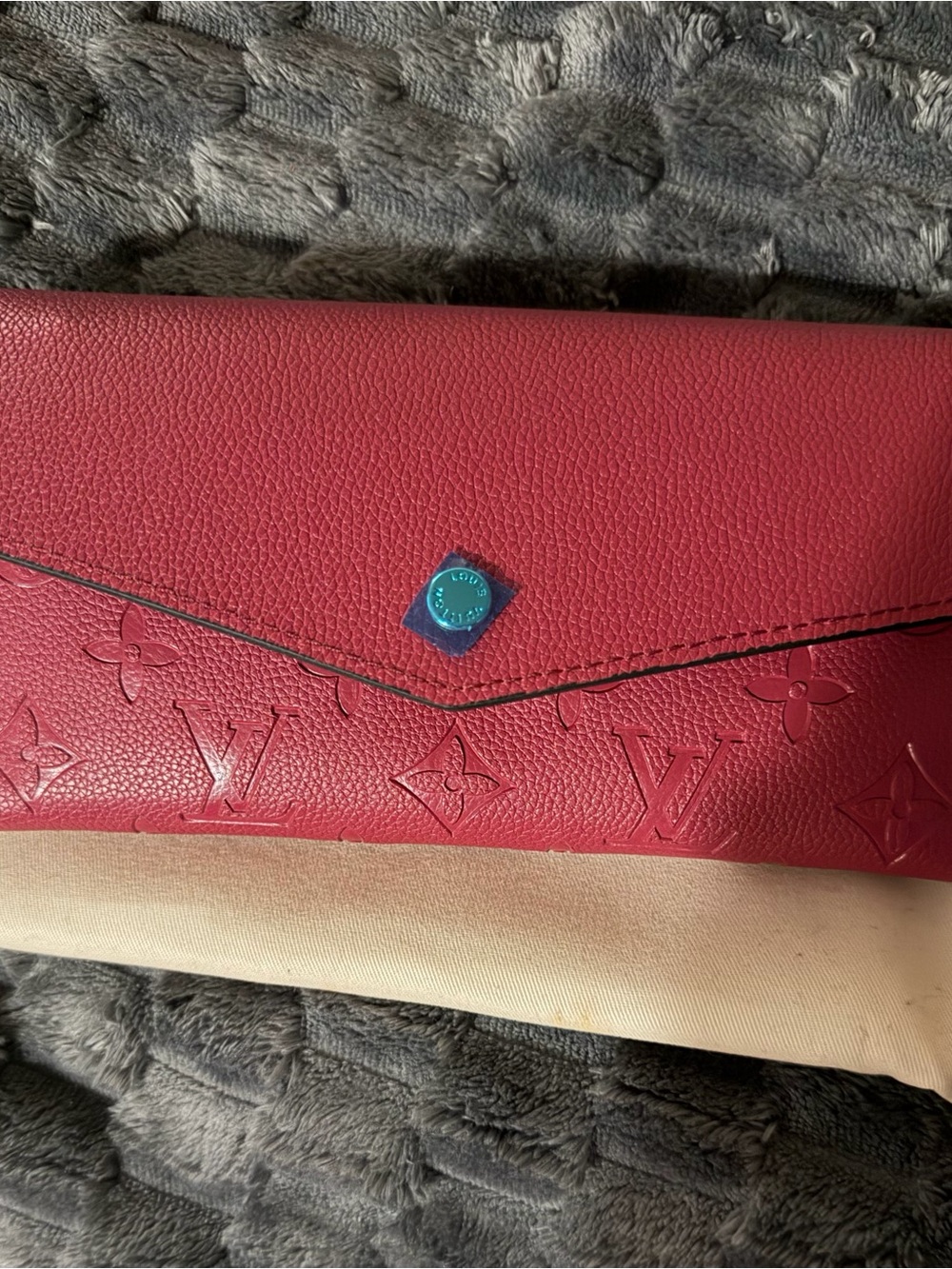 Red Monogram Envelope Wallet - Picture 4 of 7